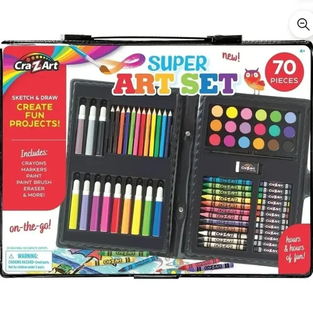 Cra-Z-Art Super Art Set-70 Piece Set Toy for Creative Exploration, Best Gift